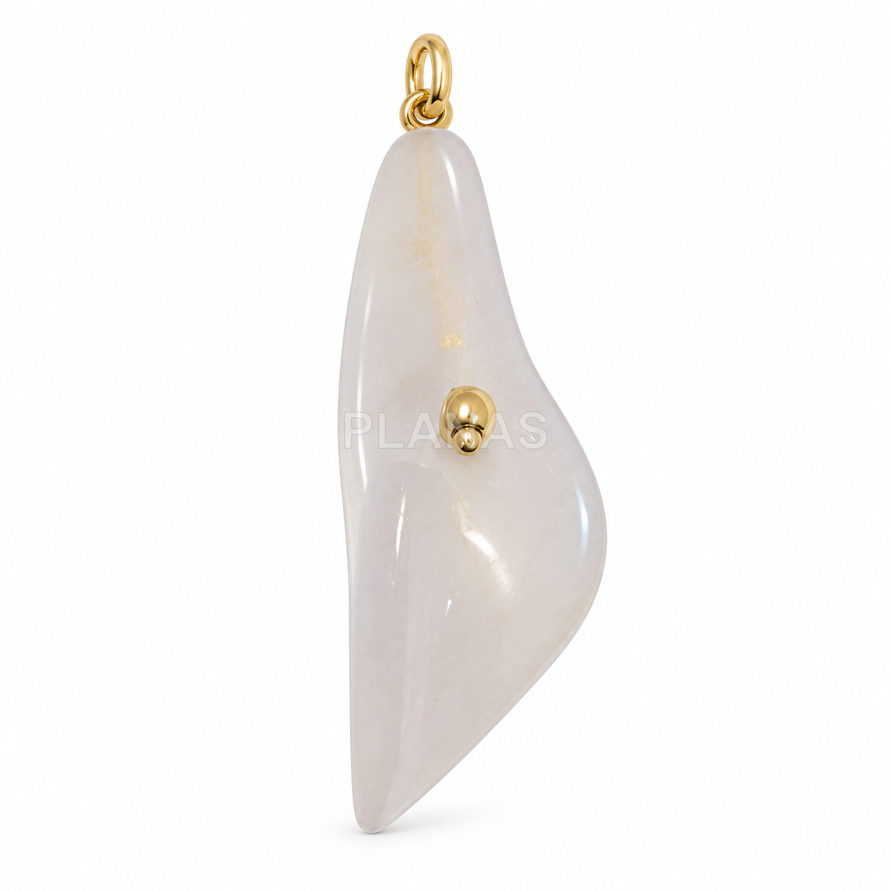 Conjunto de pingente e brincos em prata de lei com banho de ouro e quartzo. lily.  