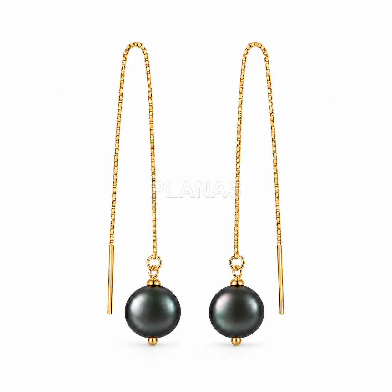 Pendientes en Plata de ley y Baño de Oro con Perla de Componente Swarovski de 10mm.