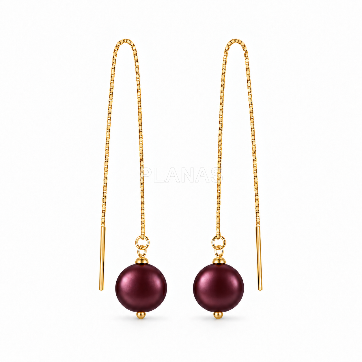Pendientes en Plata de ley y Baño de Oro con Perla de Componente Swarovski de 10mm.
