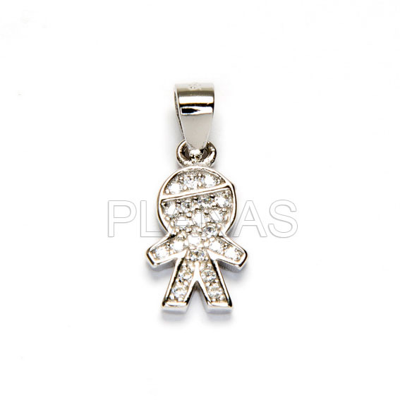Interpiece com zircons e prata esterlina.