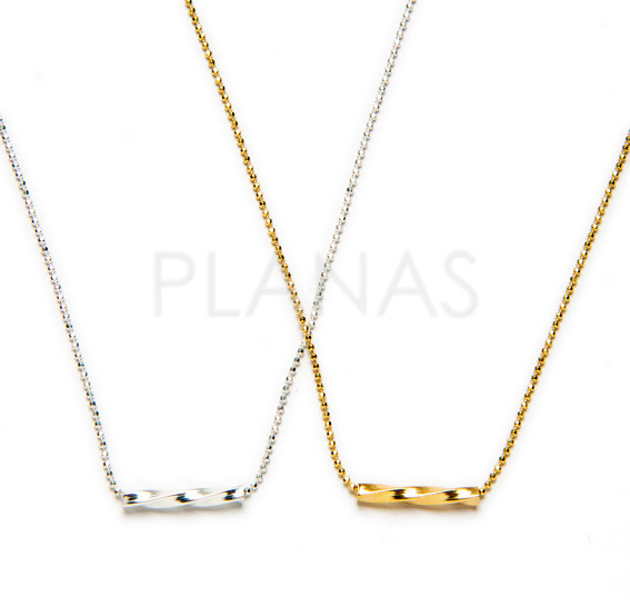 Collar Minimalista en Plata de Ley.TUBO