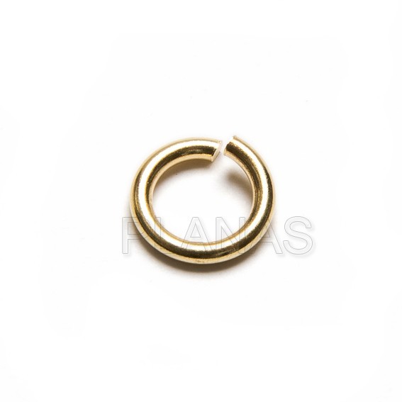 Open ring silver and gold bath 5,5x4x0,8mm