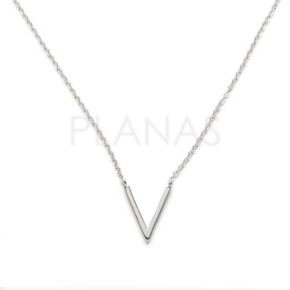 Collar en Plata de Ley Rodiada,UVE.
