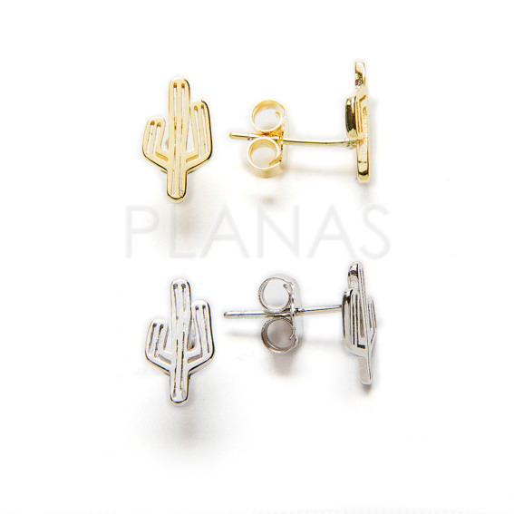 Pendientes en Plata de ley.CACTUS.