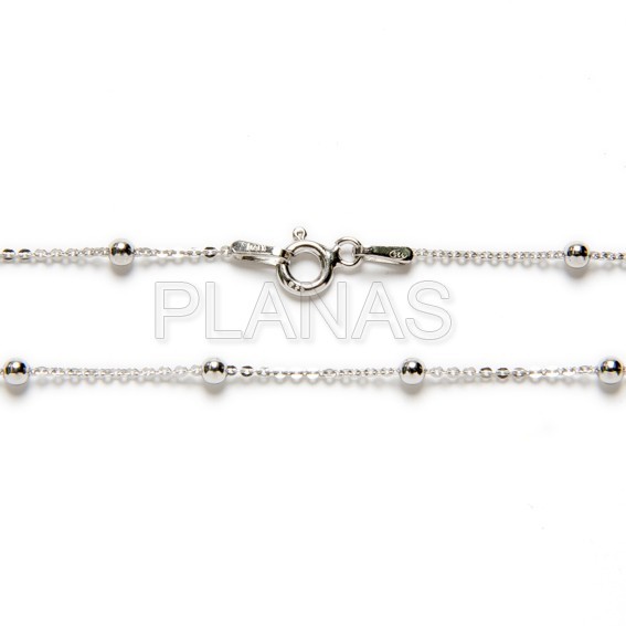 Cadeias sterling pelotas de prata