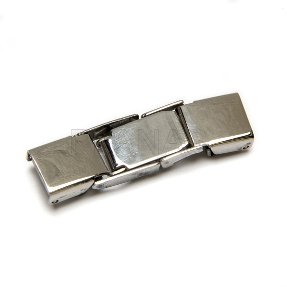 Cierre de Reloj en Acero Inoxidable 306 con agujero de 2x6mm.
