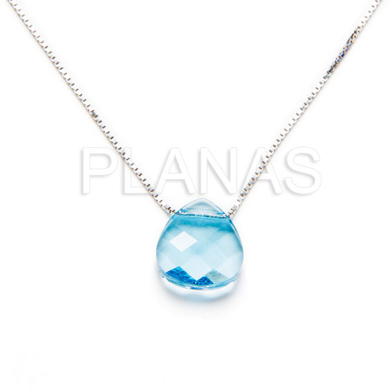 Pingente de prata rhodium.