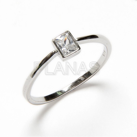 Anillo en Plata de ley Rodiada y Circonita.