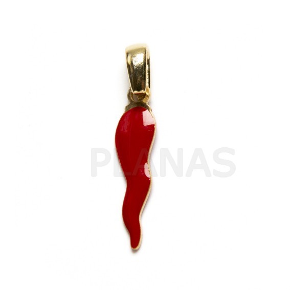 Mini Colgantes en Plata de Ley y Baño Oro.PIMIENTO DE LA SUERTE.
