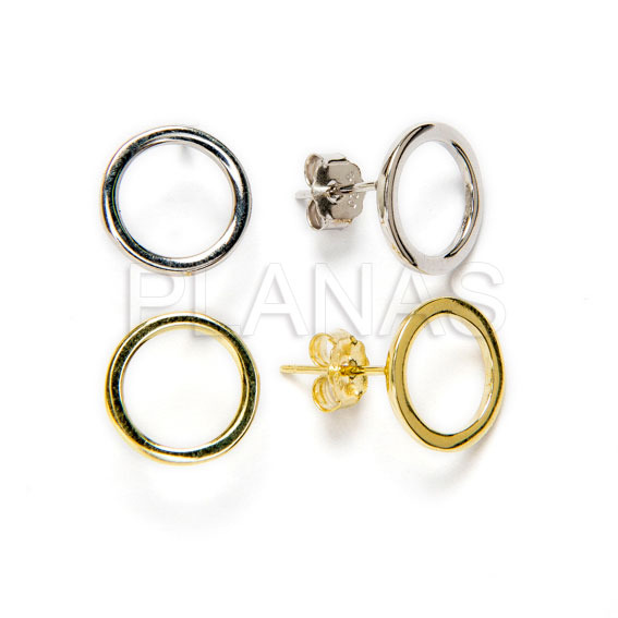 Pendientes en Plata de ley.CIRCULO.10mm.