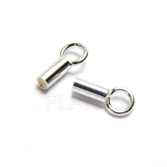 Open terminal in sterling silver with a 1.5mm hole.