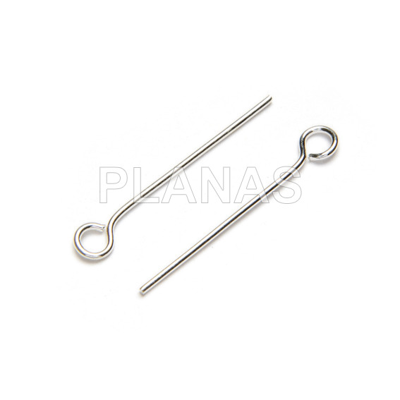 Sterling silver needle, 06x25mm.