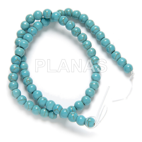 8mm reconstituted turquoise strip.