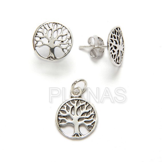 Tree of life pendant in sterling silver.