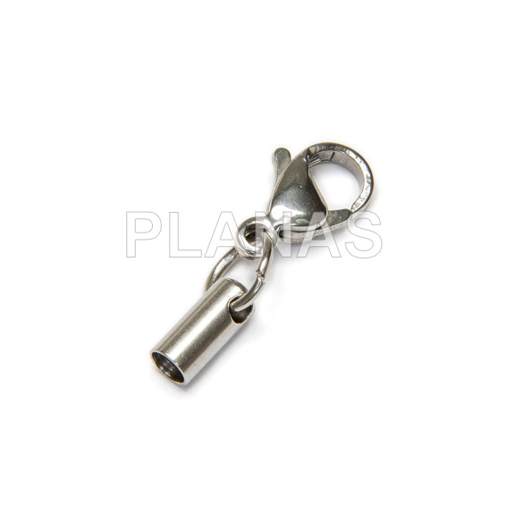 Terminal and carabiner in stainless steel with 4mm hole.