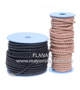 Braided leather round 6mm.