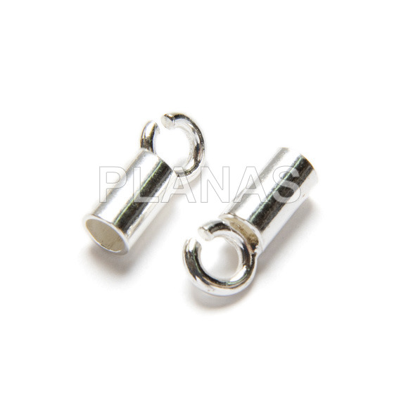 Sterling silver open terminal for 2mm cord.