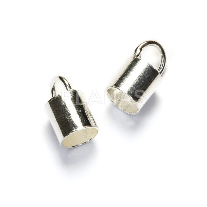 Sterling silver open terminal for 4mm cord.