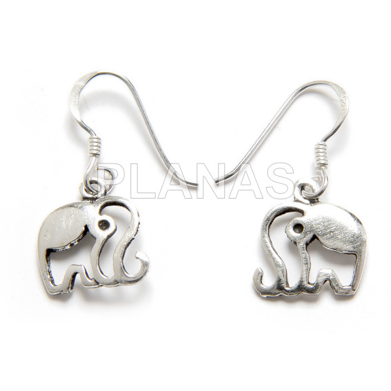 Pendientes en Plata de Ley.ELEFANTE.