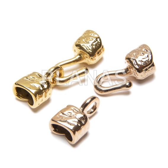 Fechamento de aço licorice couro 10x7mm.
