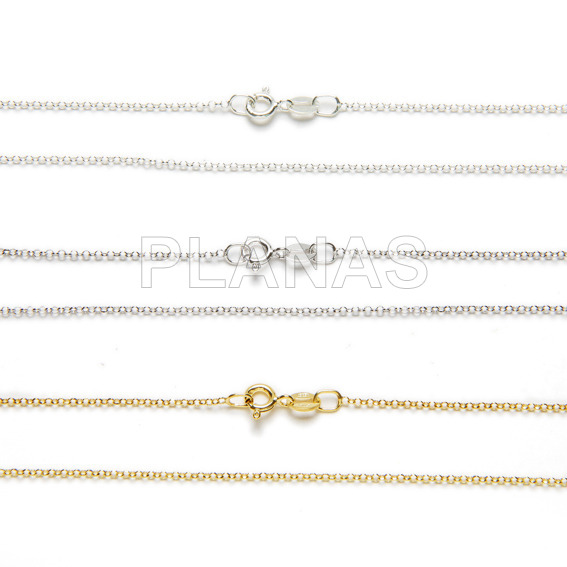 Rolo chain sterling silver diamond products 1 mm.