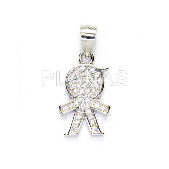 Colgante en Plata de Ley Rodiada y Circonitas.NIÑO.