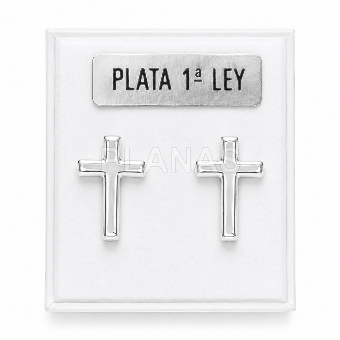Brincos cruz de prata sterling