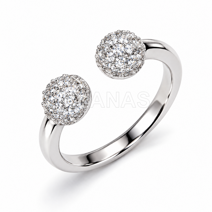 Anillo en Plata de ley  y Circonitas.