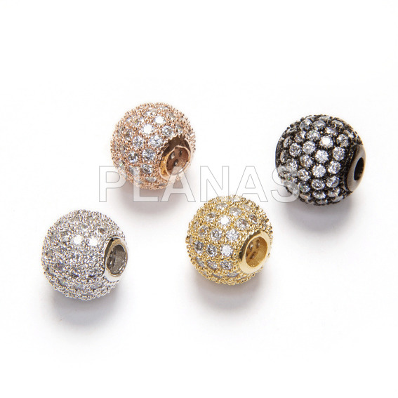 Micro pave ball and brass