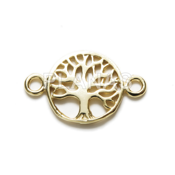 Interpiece tree of life sterling silver and gold plated.