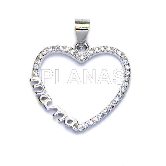 Colgante en Plata de Ley Rodiada. MAMA.