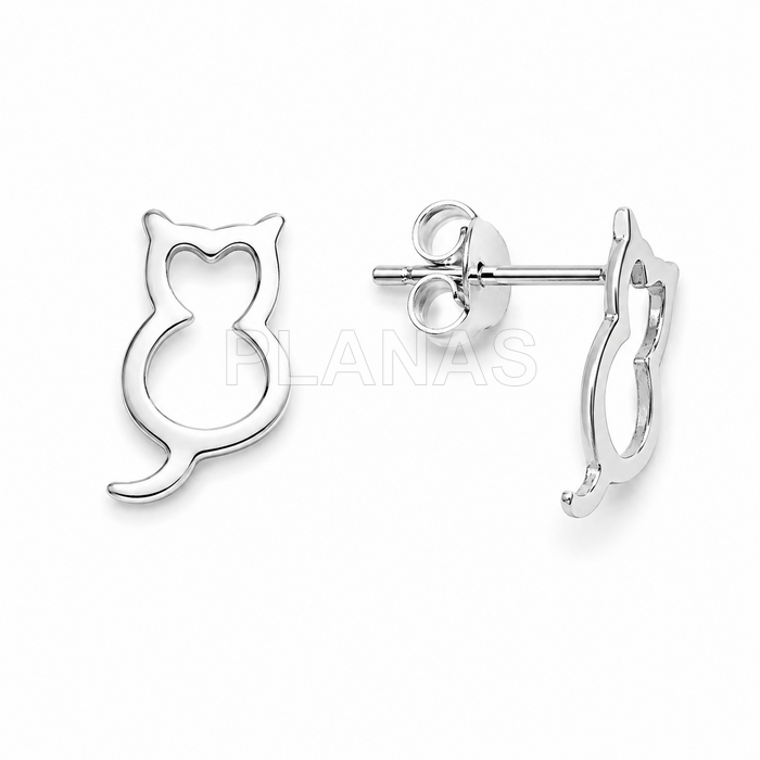 Pendientes en Plata de ley. GATO.