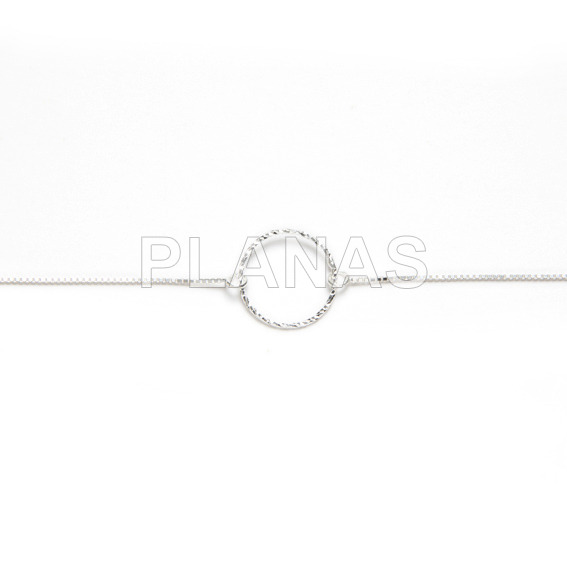 Pulseira em prata de lei, círculo da vida.