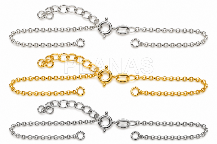 Pulsera Rolo abierta en Plata de Ley.