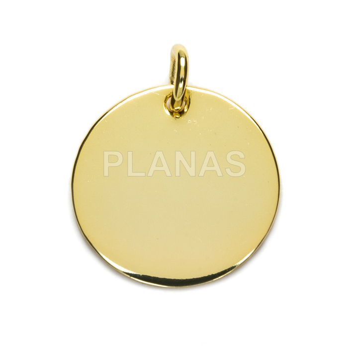 Placa sterling silver e gold bath 12mm.