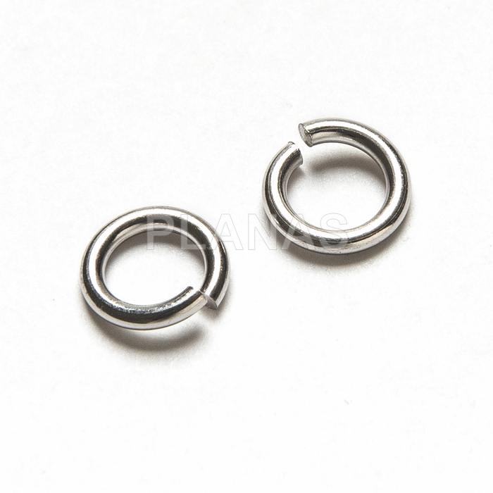 Anilla Abierta en Plata de ley Rodiada, 5,5x0,8mm.