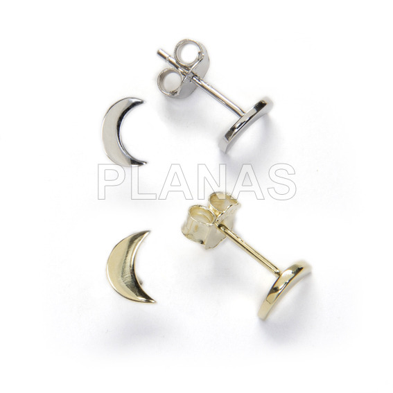 Pendientes en Plata de ley.LUNAS.