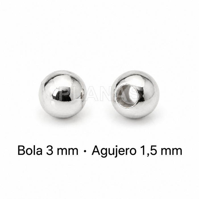 3 mm de prata bola.