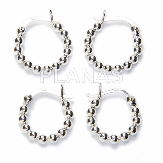 Earrings with balls in sterling silver.
