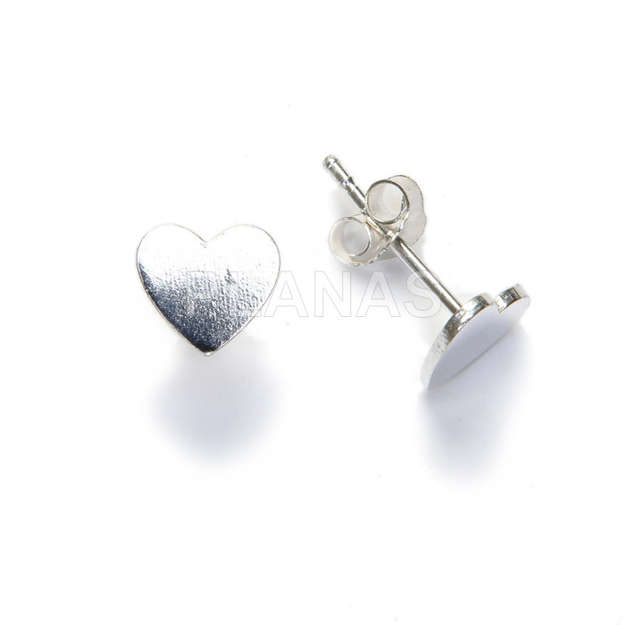 Pendientes en Plata de ley.CORAZON.