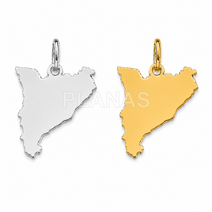 Colgante en Plata de ley. MAPA CATALUNYA.