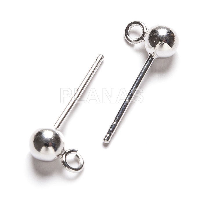 Base average earrings silver ball