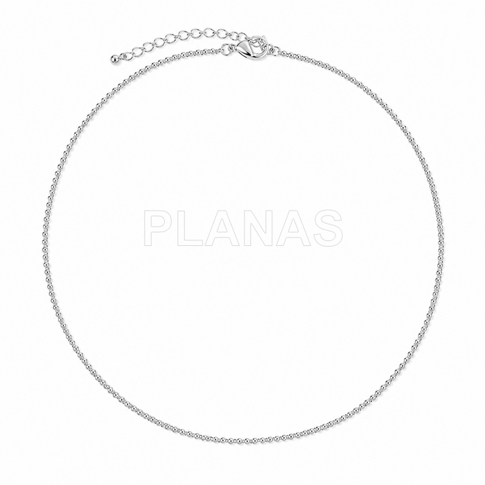 Collar Bolitas de 2mm en Plata de Ley.