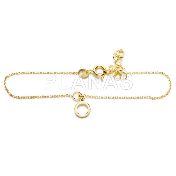 Pulseira de prata esterlina com inserções.