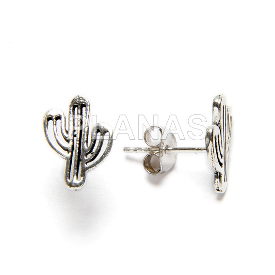 Pendientes en Plata de ley.CACTUS.