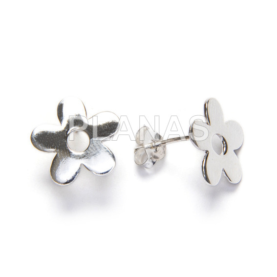 Pendientes Flor en Plata de Ley.12mm.FLOR.