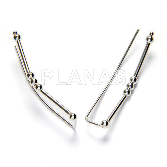 Pendientes Trepadores en Plata de Ley. 