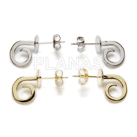 Pendientes en Plata de ley.ESPIRAL.