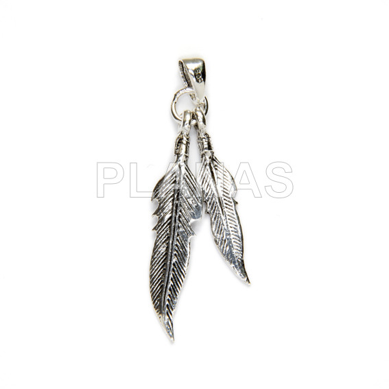 Colgante en Plata de Ley.PLUMAS.