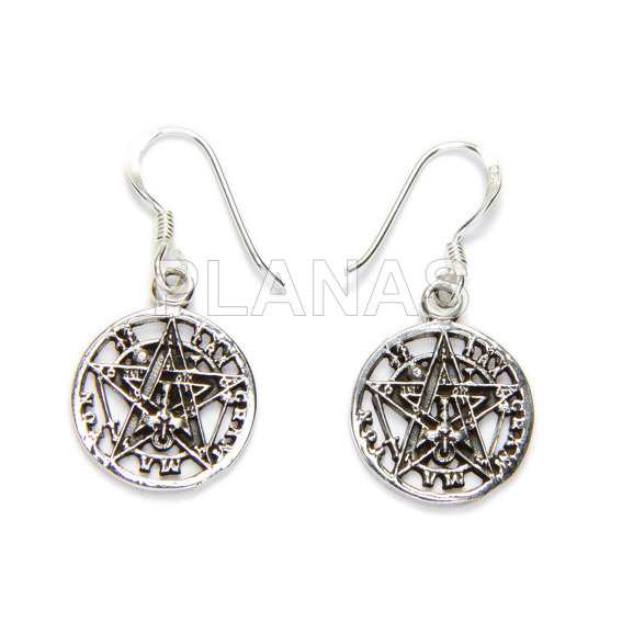 Pendientes en plata de Ley.TETRAGRAMATON.